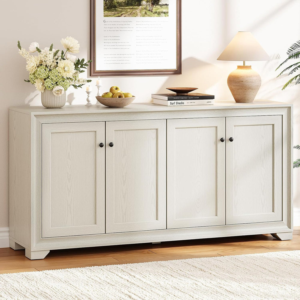 ONBRILL 60" Buffet Cabinet with Storage, 4 Doors Sideboard Buffet Cabine...