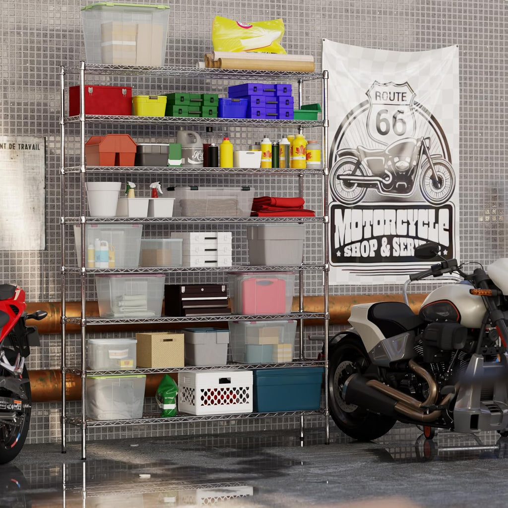 14" Deep x 60" Wide x 86" Height Wire Shelving Kit | 8-Tier | NSF Commercial Storage Rack Unit