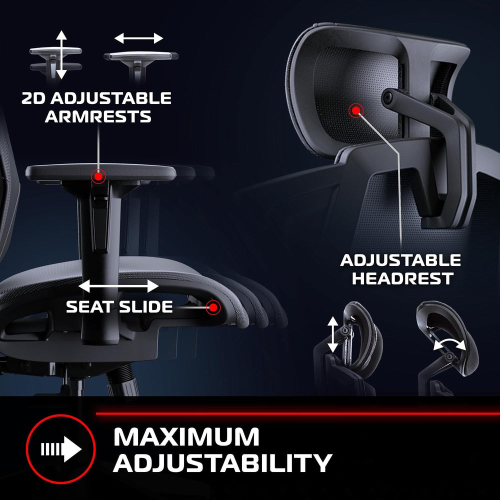 Respawn FLEXX Ergonomic Office and Gaming Chair with Lumbar Support - Breatha...
