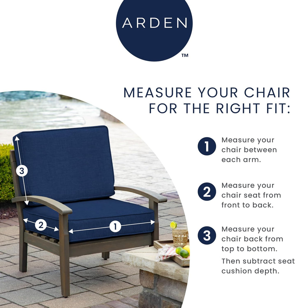Arden Outdoor Deep Seat Cushion Set, Foam, 24x24, Sapphire Liberty Mosaic