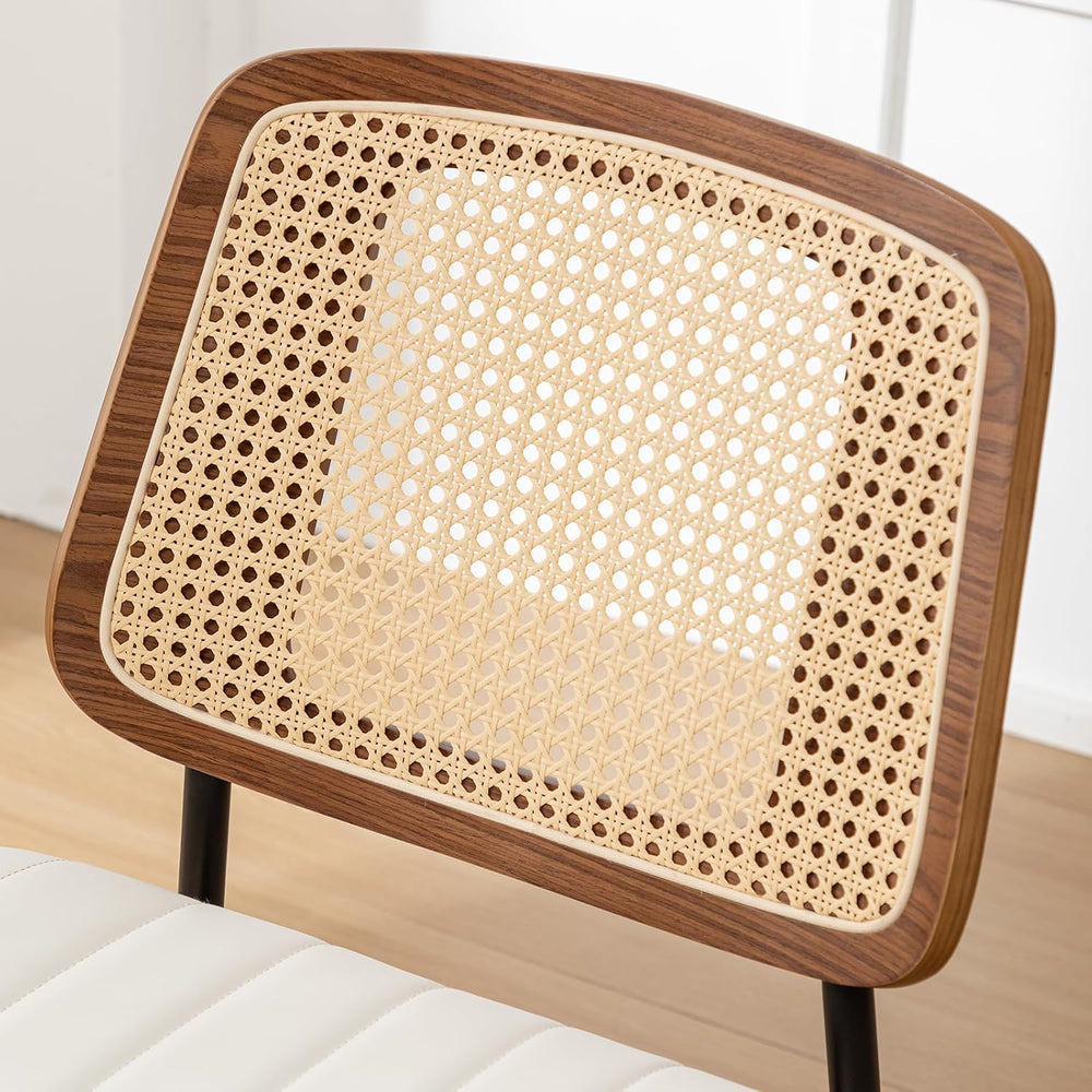Rattan Dining Room Chairs Set of 2, Mid Century Modern Kitchen Ktichen Chairs...
