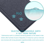 2 Pcs Water Absorbing Stone Trays, Kitchen/Bathroom Sink Soap Dish, Diatomite Tray Used for Hand Soap & Cosmetic Bottles in The Modern Home, 4" W x 10.2" L, Dark Gray