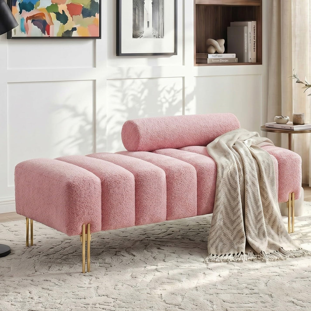 Ottoman Bench, Loveseat Sofa Couch with Adjustable Backrest | 53.2" Acce...