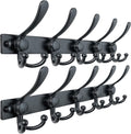Dseap Coat Rack Wall Mount 2.0 Pro: Heavy Duty 300% Thicker, 16" Stud Mount, Stainless Steel Wall Coat Hooks Hanger for Clothes Jackets Hats Entryway Closet, MaxStrong Series, Black, Pack of 2