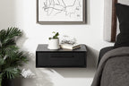 Kate and Laurel McCutcheon Floating Wood Storage Shelf, 18 x 12 x 6, Black, Decorative Transitional Floating Bedroom Nightstand with a Concealed Cubby Compartment