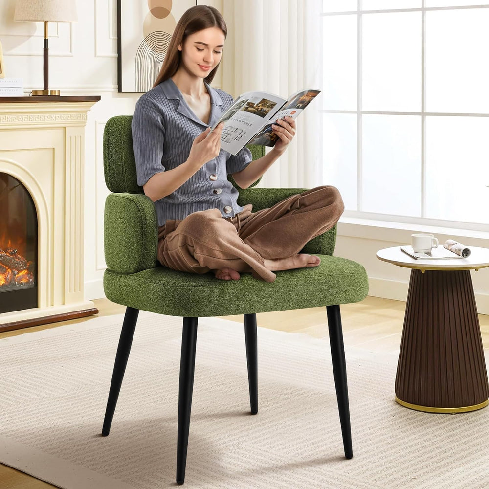 Accent Dining Chair with Arms,Set of 2 Modern Upholstered Desk Chair with Sof...