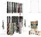 12 Layers 80cm White Wall Display Stand Wrapping Paper Ribbon Organizer Tie Scarf Rack Belt Towel Holder Spool Hijab Stand Metal Shelving for Home, Retail Stores, Flower Shop, Studio, Sewing
