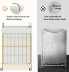 Laundry Hamper with Wheels, 90L Laundry Basket with Handle, Laundry Sorter with Removable Liner Bag