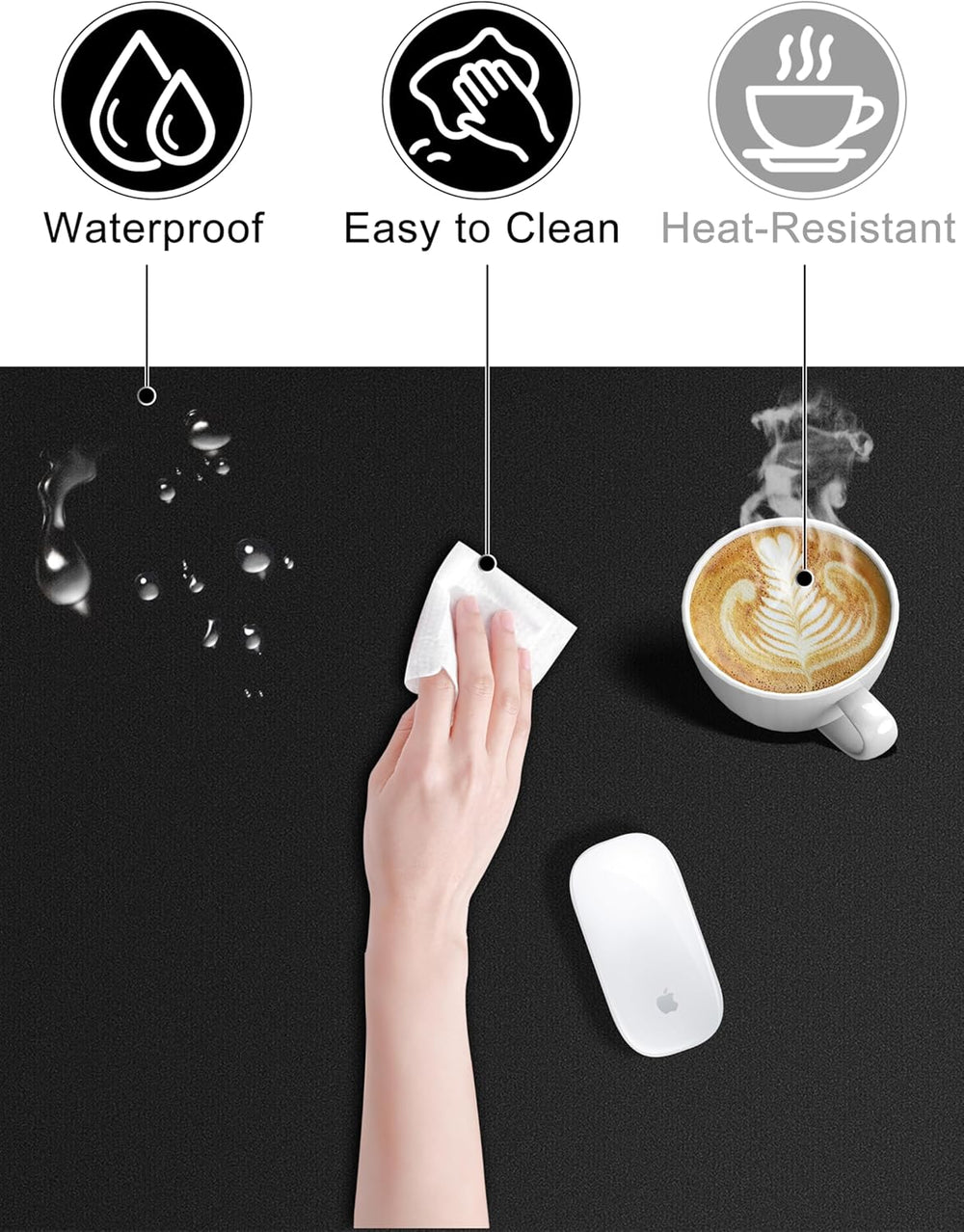 Mouse Pad with 15W Wireless Charging, 31.5"x11.81" XL Large Desk Mat