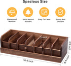 Belt organizer, 7 compartment belt holder belt hanger closet and belt organizer for drawer,belt rack, belt storage organizer, belt hangers for men and women (Acacia wood)