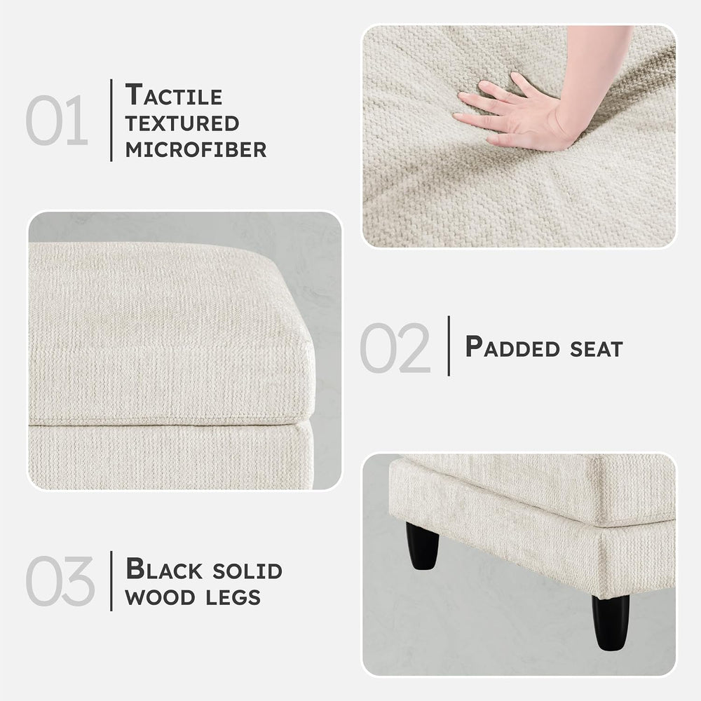 Lexicon Modern Ottoman, Foot Stools, Living Room Foot Rest, Module for Sectio...