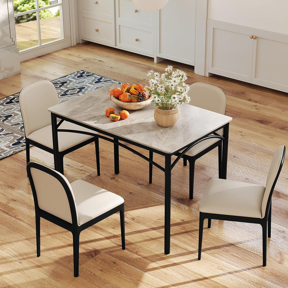 Giantex 43" Dining Table for 2-4, Rectangular Kitchen Table with Faux Ma...