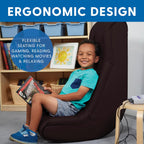 FDP Tufted Floor Rocker for Kids, Teens and Adults Comfortable, Ergonomic Chair for Reading, Playing Video Games, or Watching TV - Dark Gray, 10488-DG