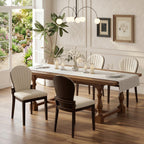 LIKIMIO Dining Chairs Set of 2, Leather Dining Chairs with Solid Wood Frame, Modern Dining Room Chairs with 350lbs Capacity and 19.6" Wide Seat, Upholstered Kitchen Chairs for Adults, Beige
