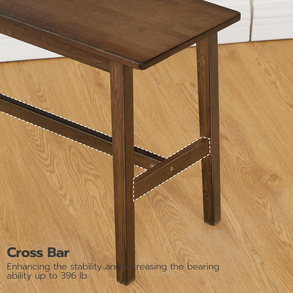 HOOBRO 39.3'' Bamboo Dining Bench, Farmhouse Kitchen Table Bench, Kit...