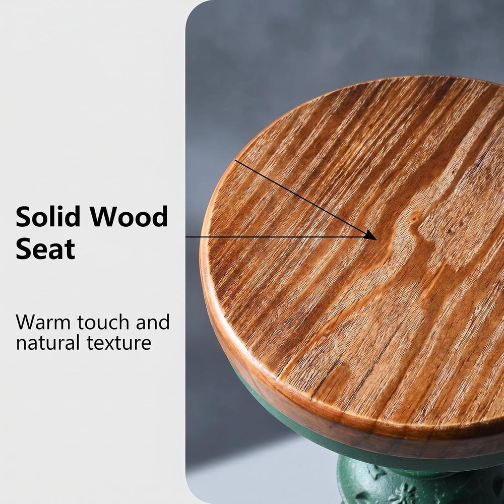 Topower Vintage adged Green Fire Hydrant Bar Stool, Solid Wood Seat, Industri...