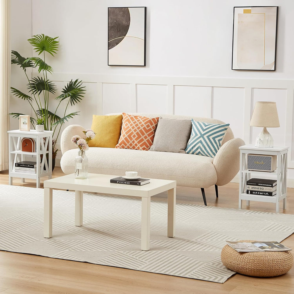 VECELO End Table Set of 2, Bedside Table, 24" Tall Living Room End Table...
