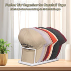 Hat Organizer for Baseball Caps - Space Saving Hat Stand Hold 10 Caps - Premium Metal Hat Rack for Baseball Caps Display & Organizer Neat and Orderly - Hat Organizer for Closet