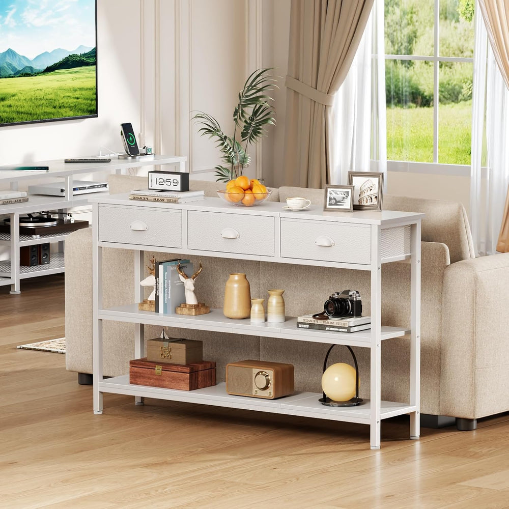 47" console table Set of 2 with 3 Drawers, Sofa Table for Behind Couch |...