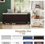 Merax Classic Storage Bench with Cushioned Seat and Three Drawers for Entryway & Living Room & Bedroom, Espresso