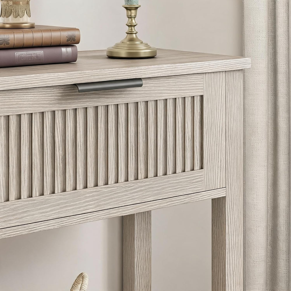GAOMON Entryway Table with 2 Drawers, Farmhouse 43 Inch Wood Fluted Console T...