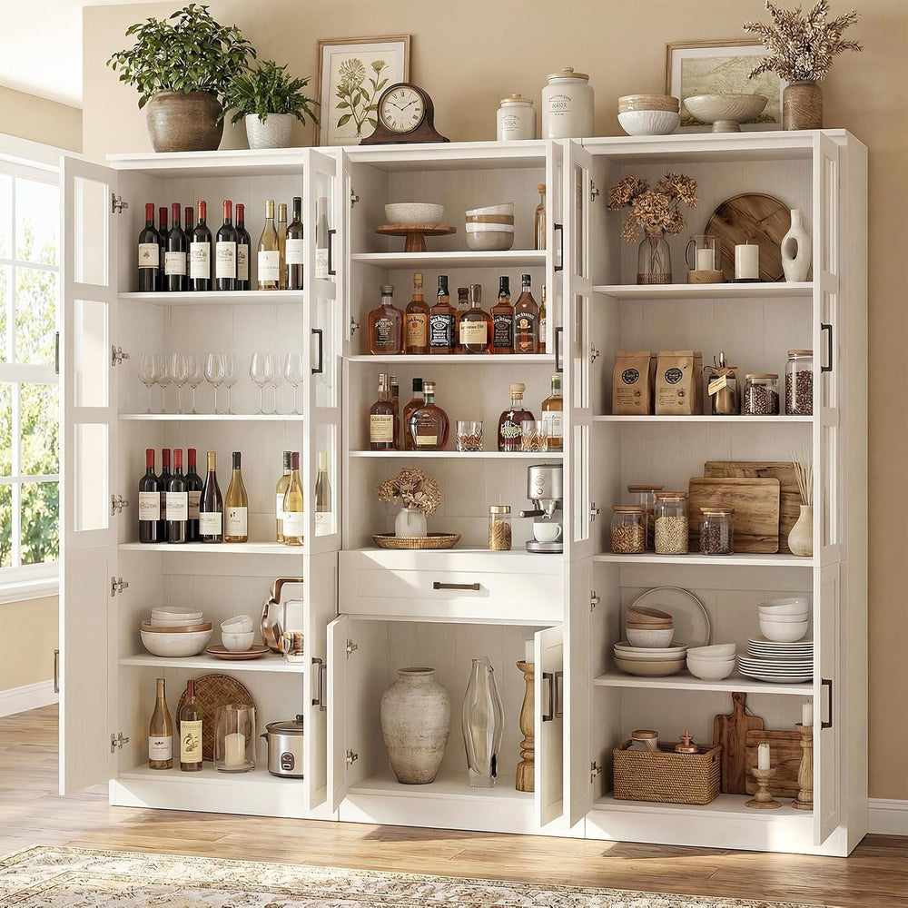Unikito 79.7" Tall Kitchen Pantry Storage Cabinet, Freestanding Kitchen ...