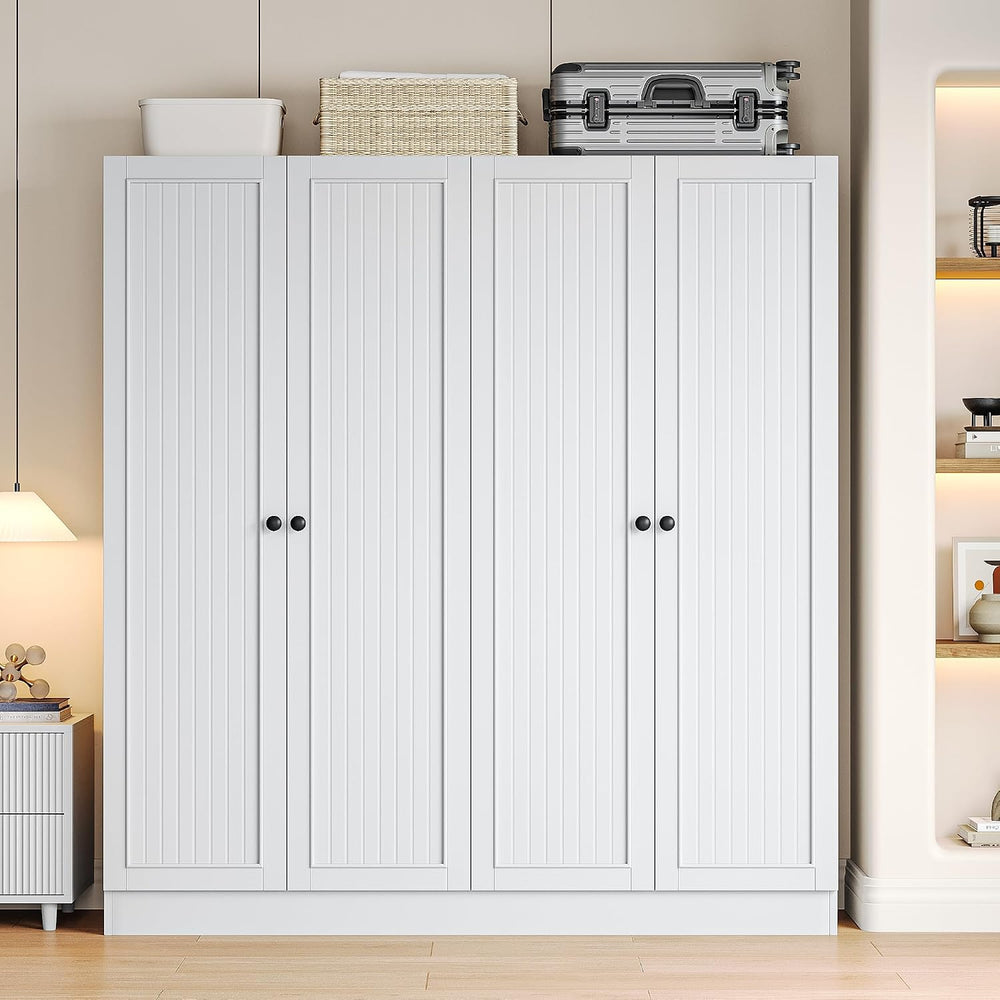 iPormis 4 Doors Armoire Wardrobe Closet with 2 Drawers, 63" Large Wardro...
