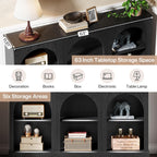 Tribesigns Farmhouse Console Table, 63-Inch Long Entryway Table with 3 Tier Storage, Wooden Rectangular Sofa Table Behind The Couch for Entrance, Hallway, Living Room, Black