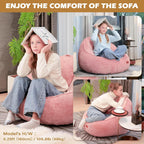 Bean Bag Chair, Cozy Fluffy Beanbag Chairs with Filler for Teens and Kids, Floor Lazy Sofa for Living Room Gaming & Reading (S-Rose)