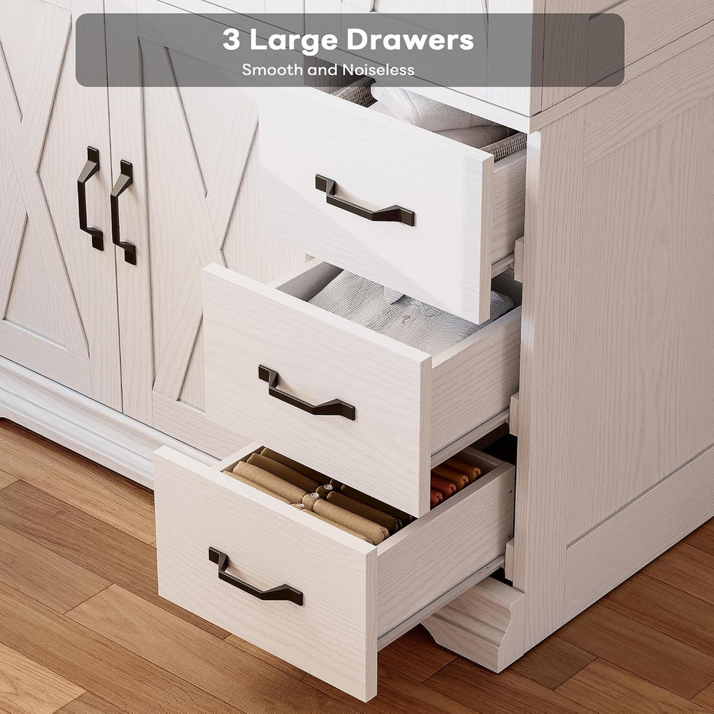 LIKIMIO Wardrobe Cabinet with Drawers and Doors for Bedroom and Guest Room