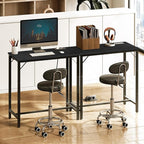 HOOBRO Bar Table with Charging Station, Rectangular Pub Table, High Top Coffee Table, Counter Bar Height Table, Narrow Long Dining Table, 35.4" L x 15.7" W x 35.6" H, Black BB90UBT01N1