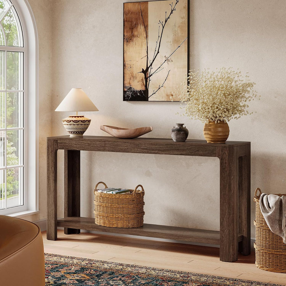 Tribesigns 63 Inch Entryway Console Table, 2-Tier Farmhouse Narrow Sofa Table...