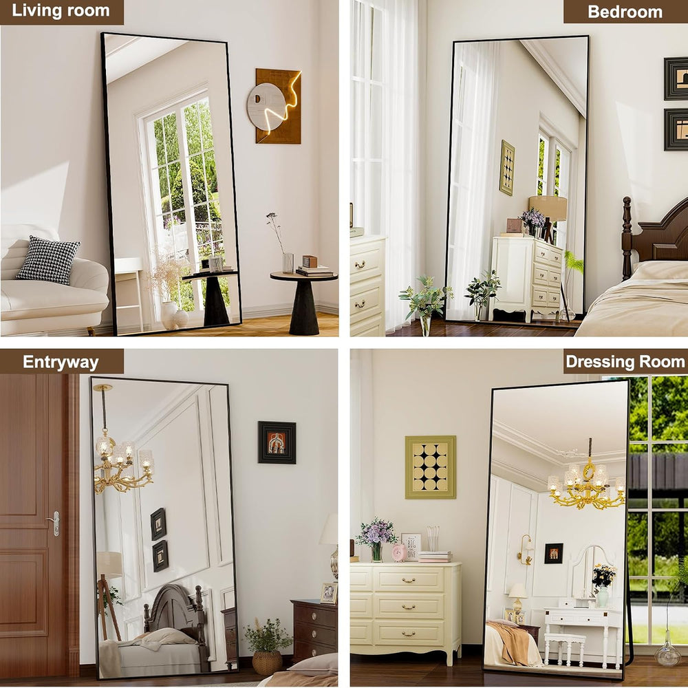 76"x34" Full Length Mirror Large Rectangle Full Body Mirror, Black