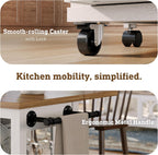 Kitchen Island with Storage Drawers & Charging Station & Drop Leaf | Rolling Kitchen Island Table on Wheels, Mobile Island Cart with Pull-Out Shelf, Spice Rack, for Dining Room (White)