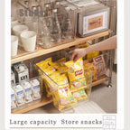 Clear plastic storage bins with LIDS-3packs,storage containers for snacks, cosmetics, books, dog food, Storage Organizer for Nursery，Kitchen, Living room,Bedroom, Bathroom, Office