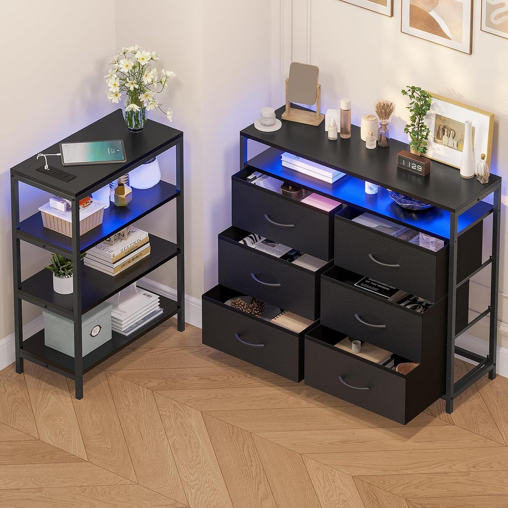 HAUOMS TV Stand for 60 Inch TV,LED Entertainment Center,Black | L Shaped Conv...
