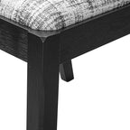 X12X2-006-30 - 13-piece Dining Room Table Set a Rectangular Kitchen Table and 12 Wire Brushed Black Polyester Fabric Stackable Chair, 39x120 Inch, Wire Brushed Black