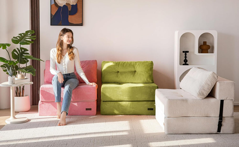 MAXYOYO Folding Sofa Bed, Convertible Chair Bed with Pillow