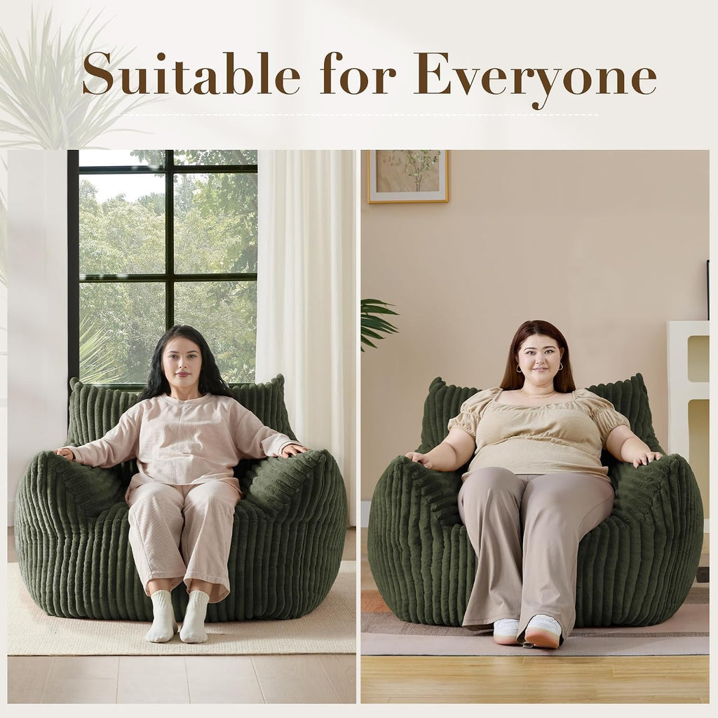 Oversized Bean Bag Chair for Living Room Furniture Bean Bag Chairs for Adults- Small Couch & Lounge Accent Chair for Living Room Chairs or Bedroom