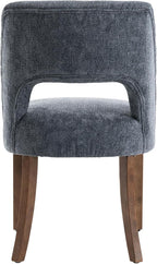 VKNOW Wooden Dining Chairs Set of 2, Modern Fabric Upholstered Dining Room Chair Kitchen Chairs, Farmhouse Dinner Chair for Kitchen Dining Room, Navy