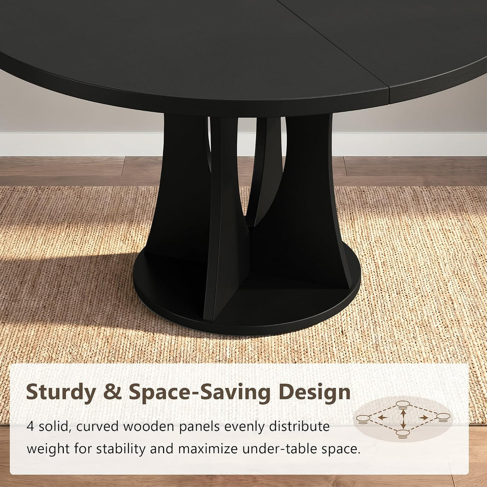 Einhomn 43-59" Extendable Round Dining Table, Kitchen Table for 4-8, Far...