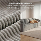 Homall Sectional Couches for Living Room, Modern Boneless Couch with Deep Seat, Upholstered Cloud Sofa, No Assembly Required (Dark Grey, Four-Seater Sofa)