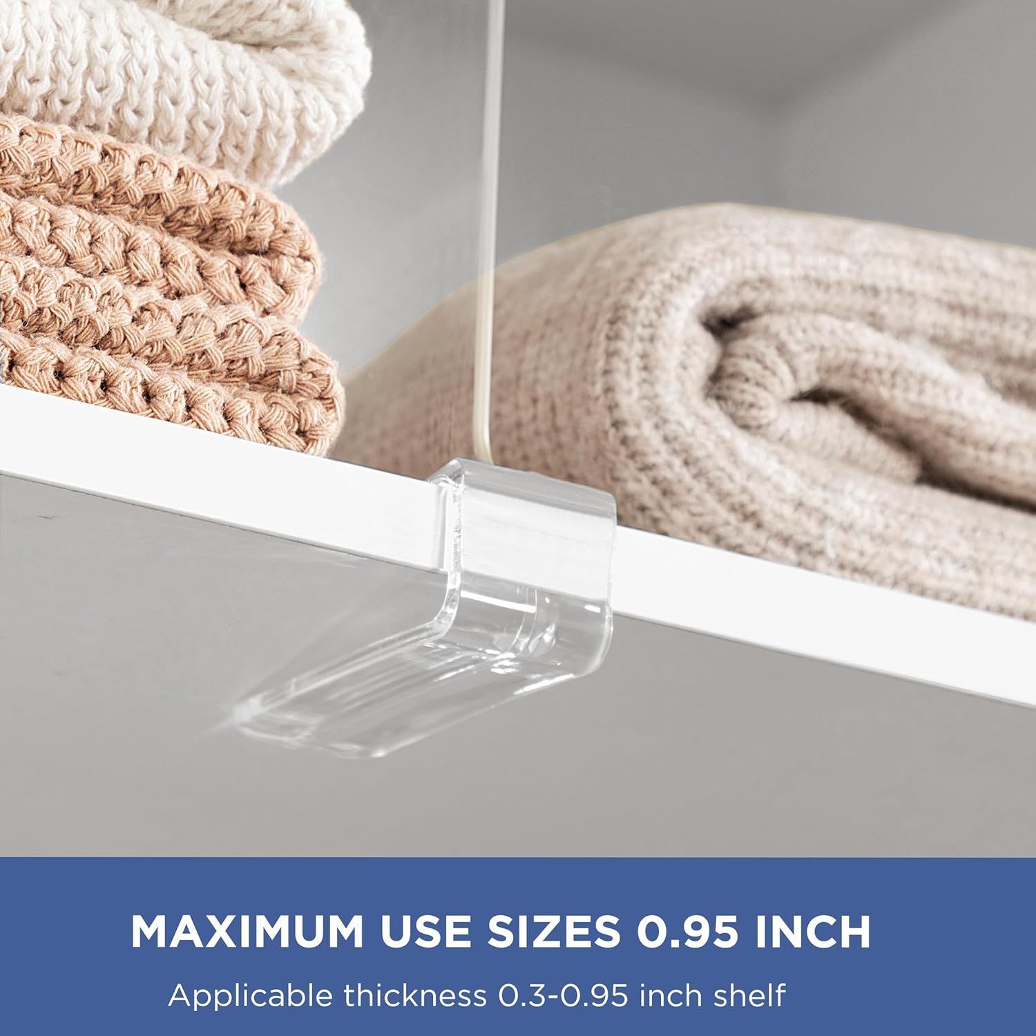 HBlife 12 Inches Tall [Extra Tall Version] Clear Shelf Dividers, 4 Pack Purse Organizer for Closet Perfect for Sweater, Shirts, Handbags in Bedroom and Kitchen, Acrylic Bookshelf for Organization