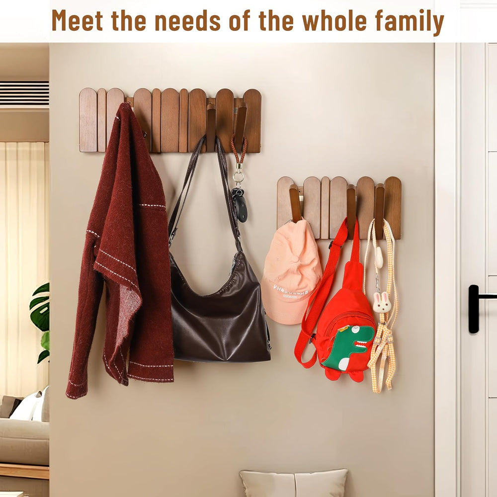 Wall Coat Rack for Entryway: Wooden Modern Heavy Duty 6 Hooks