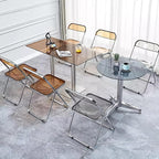 Transparent Acrylic Folding Chairs, Clear Acrylic Bearing Weight 200lbs, PC Plastic Living Room Seat,(Transparent)