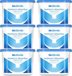 Moisture Absorbers 6 Pack, Fragrance-Free Closet Dehumidifier for Bathroom, Car ＆ Basement, 10.5 oz Refillable Humidity Absorber Boxes