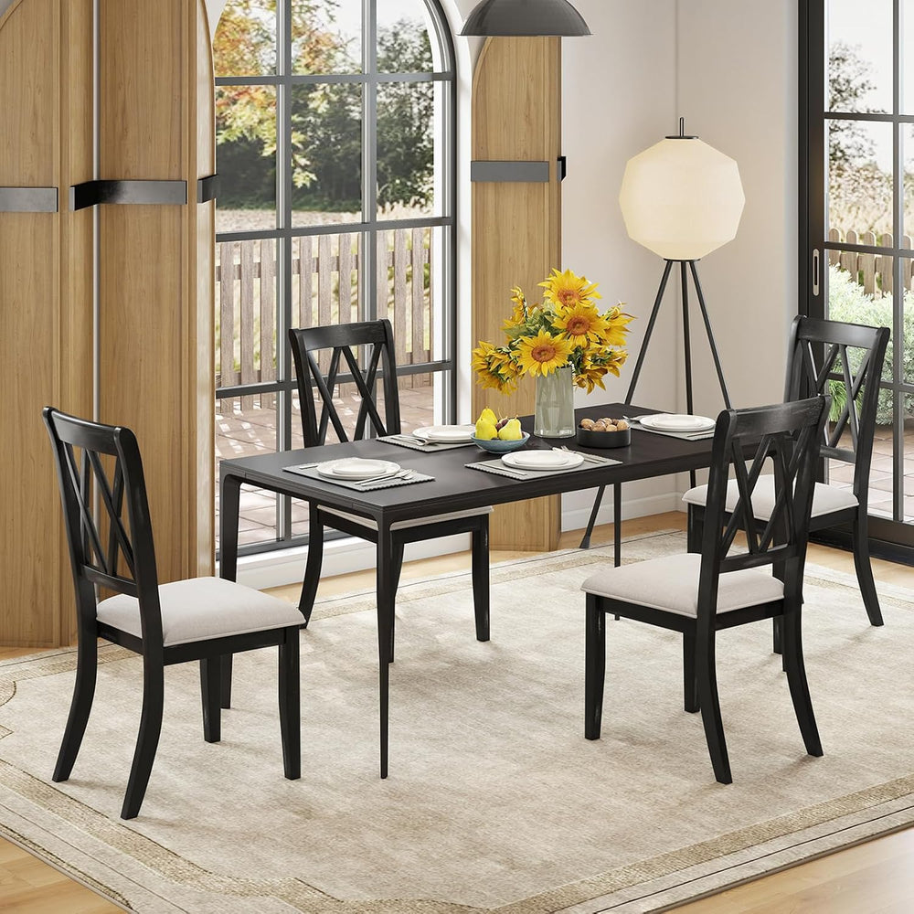 GOFLAME Wooden Dining Chairs Set of 4, Farmhouse Kitchen Chairs with X-Shaped...