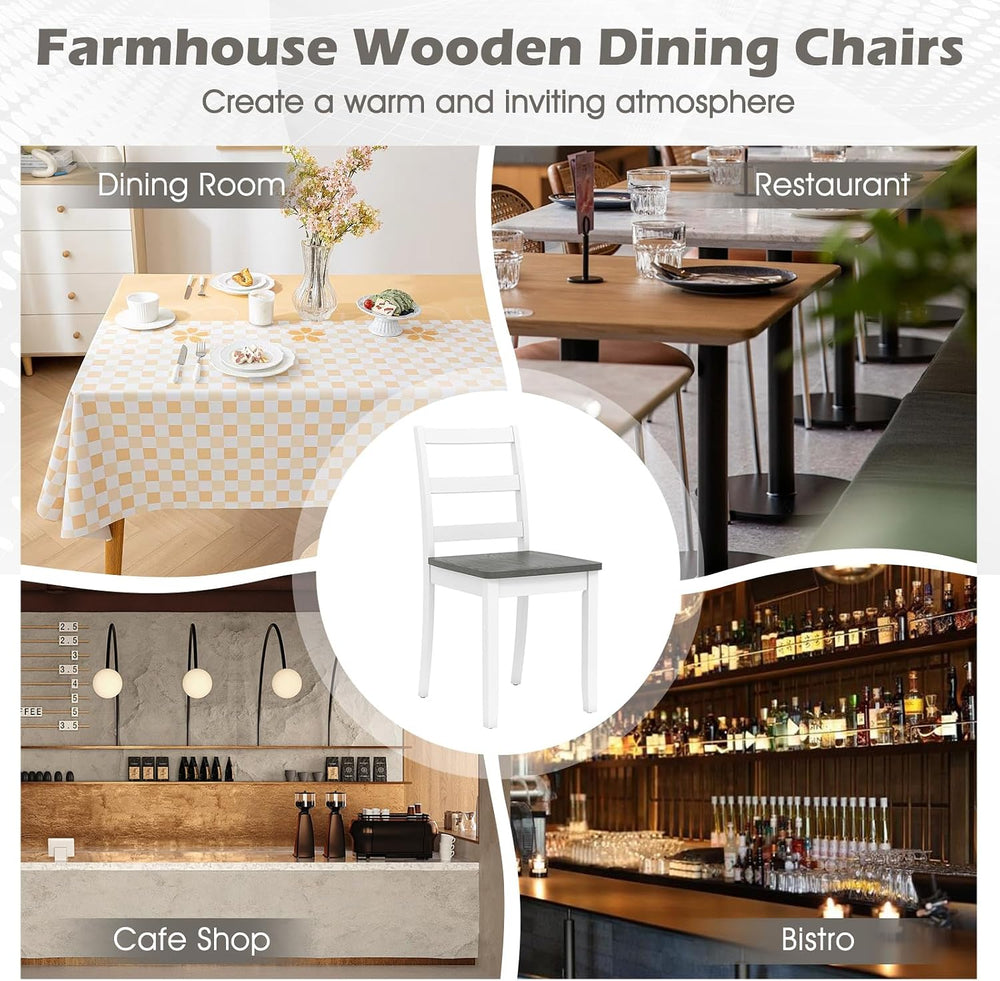 Giantex Dining Chairs, Wooden Armless Kitchen Chairs with Solid Rubber Wood L...