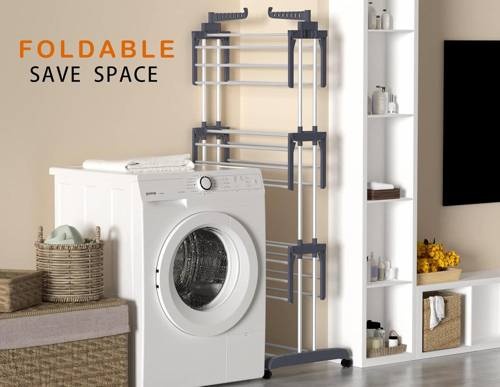 HOMIDEC Clothes Drying Rack, Oversized 4-Tier(67.7" High) Foldable Stain...