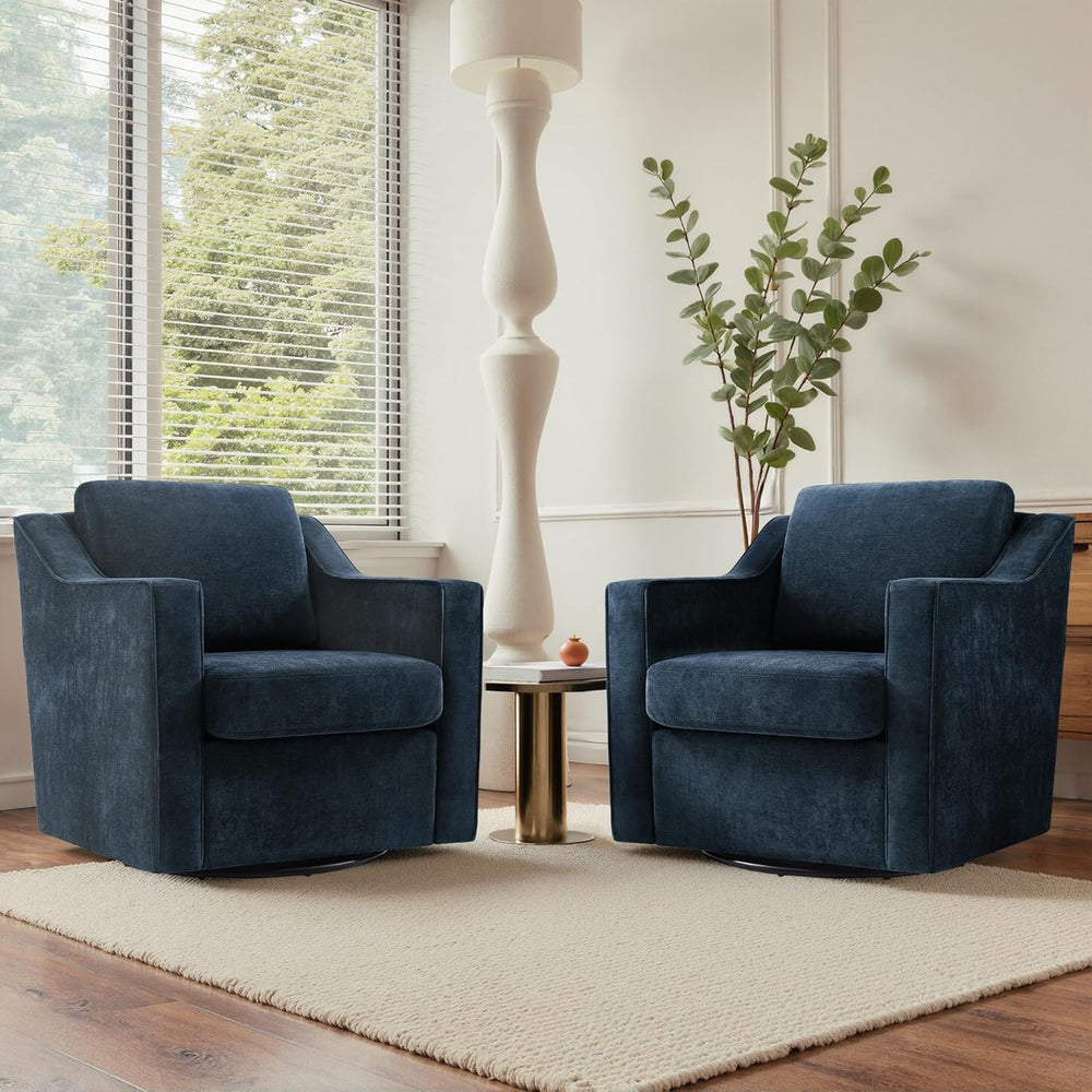 Swivel Accent Chairs Set of 2, Chenille Upholstered Armchair for Living Room,...